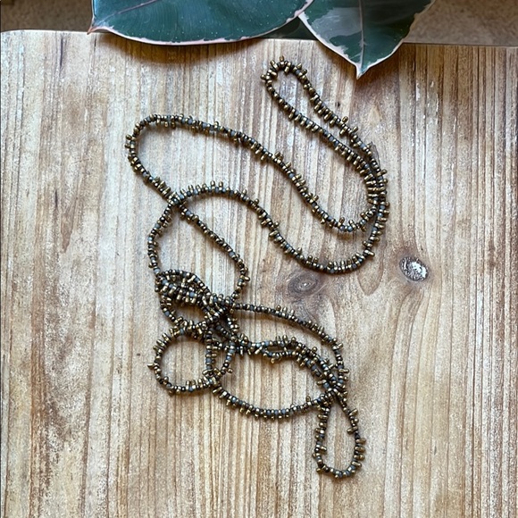 ✨ Unique Boho Gem and Antique Gold Statement Necklace ✨ 25” - Picture 4 of 13